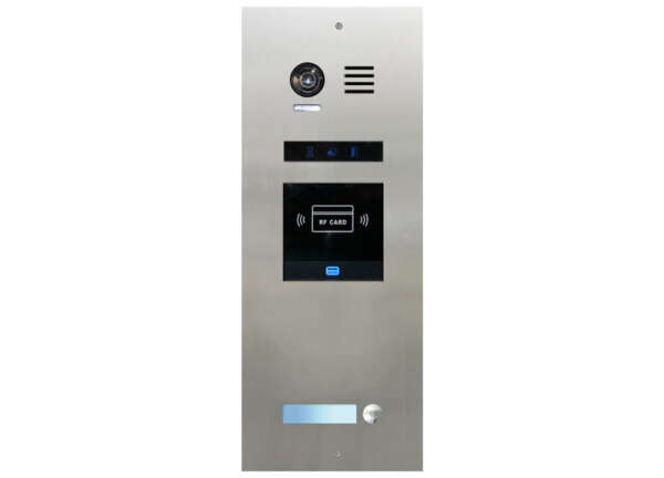 FRC1SN/ID/IN μπουτονιέρα INOX χωνευτή, 1 μπουτόν, με καρτ/γνωστη BUS-2