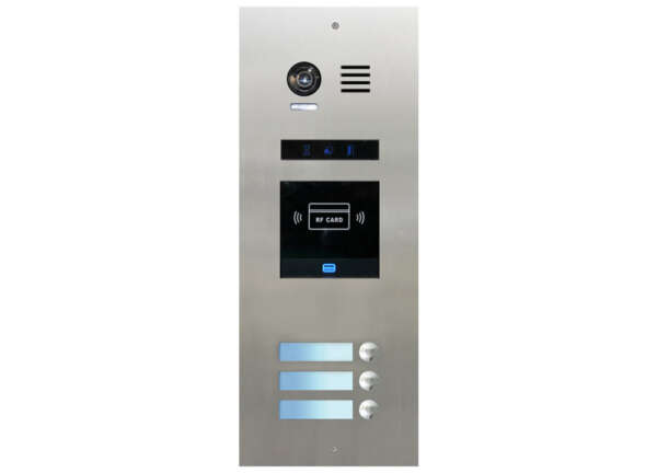 FRC3SN/ID/IN μπουτονιέρα INOX χωνευτή,3 μπουτόν, με καρτ/γνωστη BUS-2