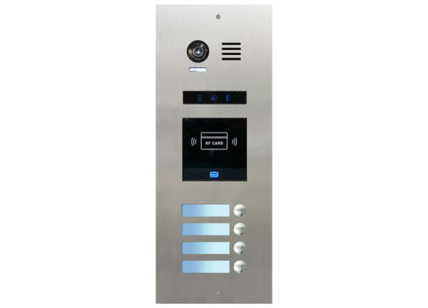 FRC4SN/ID/IN μπουτονιέρα INOX χωνευτή, 4 μπουτόν, με καρτ/γνωστη BUS-2