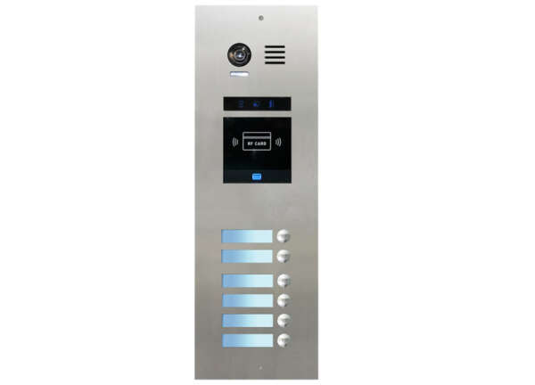 FRC6SN/ID/IN μπουτονιέρα INOX χωνευτή, 6 μπουτόν, με καρτ/γνωστη BUS-2