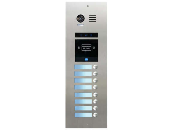 FRC8SN/ID/IN μπουτονιέρα INOX χωνευτή, 8 μπουτόν, με καρτ/γνωστη BUS-2