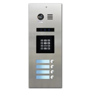 FRC4SN/KP/IN/2 μπουτονιέρα INOX χωνευτή, 4 μπουτόν, με πληκτρολόγιο BUS-2