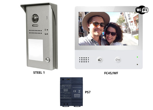 KIT1-WF1 Door station ΚΙΤ with 1 button + 1 Screen with WiFi 7"