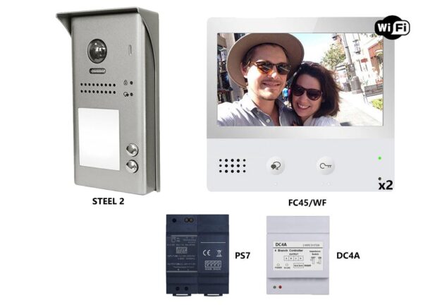 KIT2-WF2 Μπουτονιέρα ΚΙΤ με 2 μπουτόν + 2x Οθόνες WiFi 7"